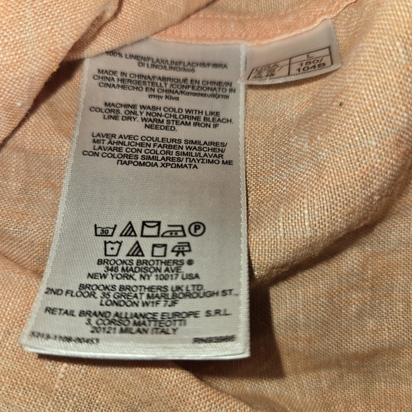Brooks Brothers Shirt Mens Large Pink Irish Linen Button Down Large - Picture 4 of 4